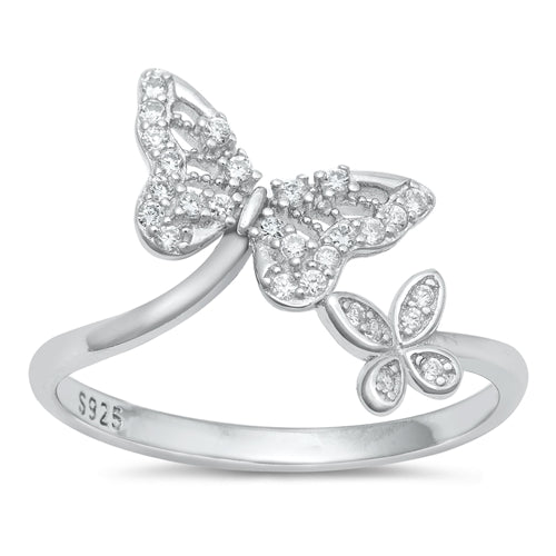 Lhr1073349 Sterling Silver Ring Butterfly Cz