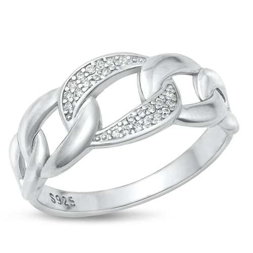 Lhr1073359 Sterling Silver Ring Cz Link