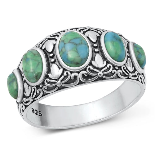 lhr9131713 Sterling Silver Real Turquoise Stone Ring