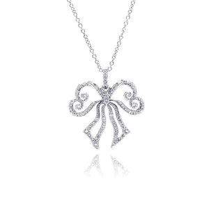 Lhn003209 Sterling Silver  Large Bow Victorian Pendant