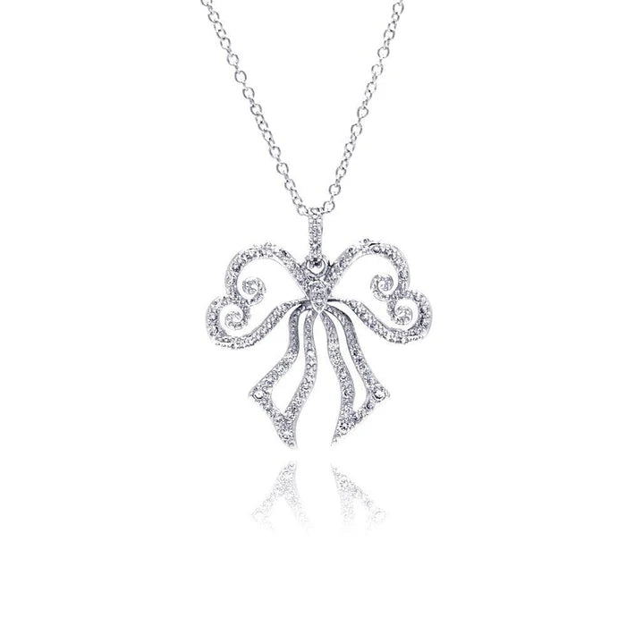 Lhn003209 Sterling Silver  Large Bow Victorian Pendant