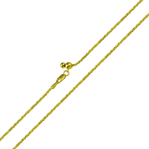 Lhch000119 Sterling Silver Gold Plated Roc Slider Chain Adjustable