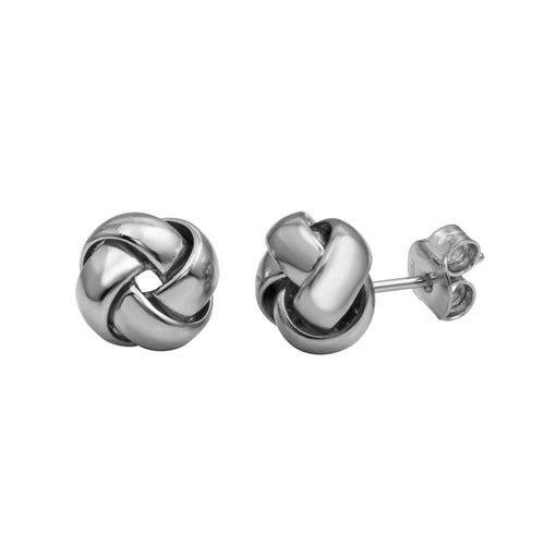 Lhe00024 Sterling Earring Knot Silver Rhodium Plated