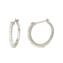 Load image into Gallery viewer, Lhe000028 Sterling Silver Cz Hoop earrings 1/2&#39;&#39;