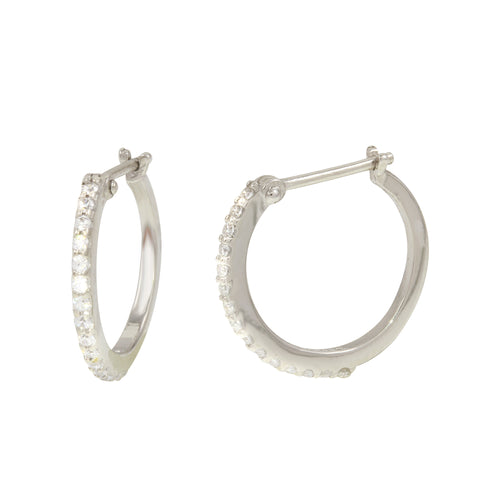 Lhe000028 Sterling Silver Cz Hoop earrings 1/2''