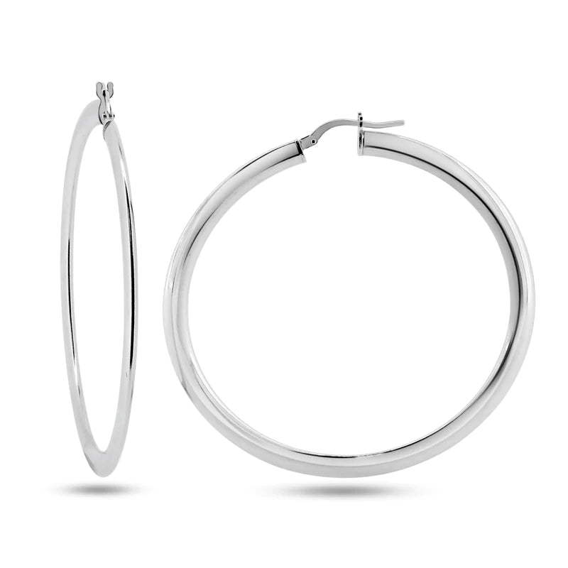 Lhe000349RH  Sterling Silver Hoop Earrings Assorted Sizes