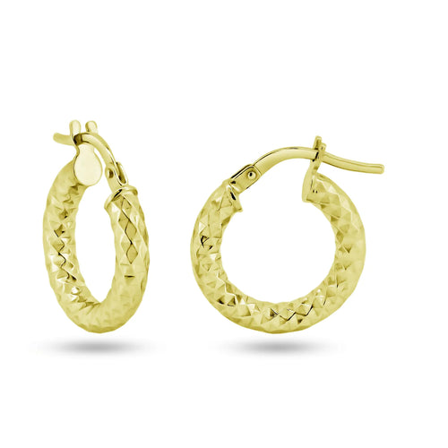 Lhe000379GP Sterling silver Gold Plated Hoop earrings Assorted sizes