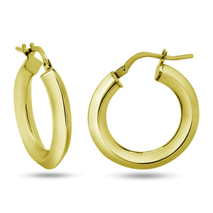 Lhe000399G Sterling Silver Hoop Gold PLated  assorted sizes