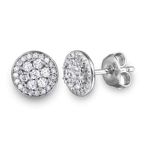 Lhe00048 Sterling Silver Round Cz post earrings
