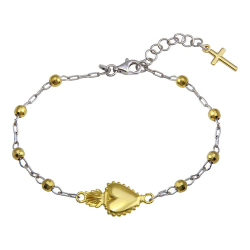 Lhb000539 Sterling Silver Heart Bracelet Gold Plated