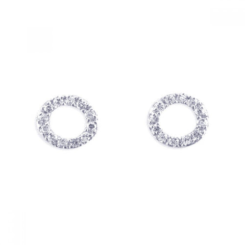 Lhe0005 Sterling Silver Round Doughnut open cz earring