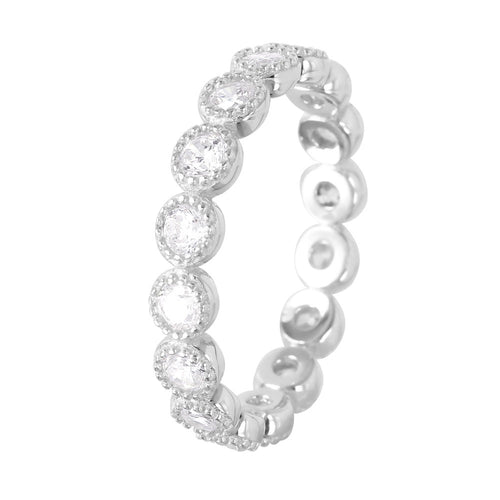 Lhr00064 Sterling Silver Eternity Round Cz stones