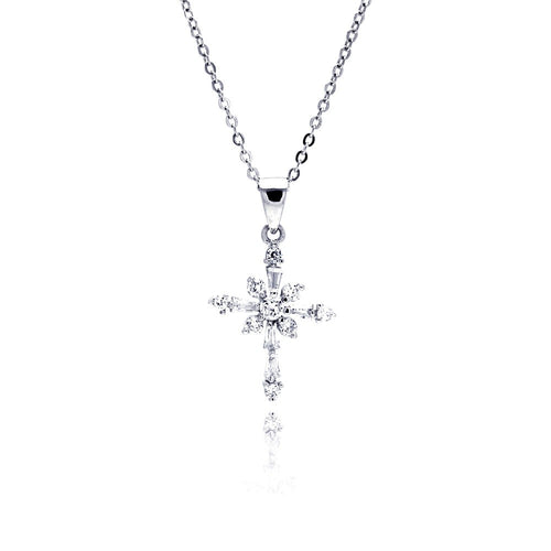 Lhp00066 Sterling Silver Baguette Cross