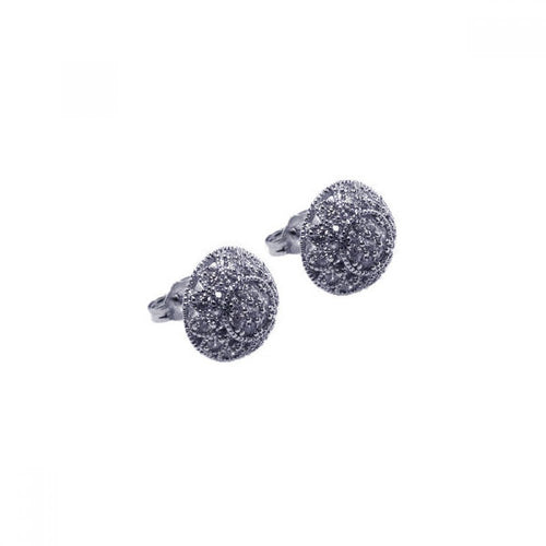 Lhe0006 Sterling Silver Round Button Vintage earrings
