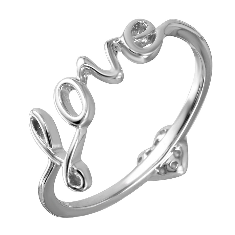 Lhr00071 Sterling Silver Love Ring