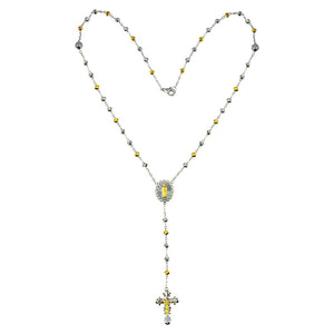 Lhn00087 Sterling Silver Rosary Gold Plated