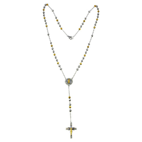 Lhn00088 Sterling Silver Rosary Gold Plated