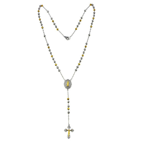 Lhn00094G Sterling Silver Rosary Gold Plated