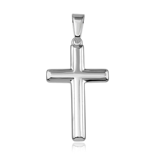 Lhn00109 Sterling Silver Cross Plain  3/4''x1 5/8 '' Including Chain 18''