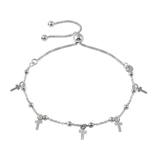 Lhb00128S Sterling Silver Cross Dangle Bracelet