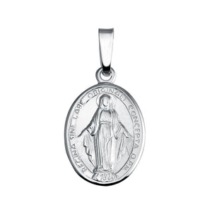 Lhp00133 Sterling Silver Necklace Mary Medallion