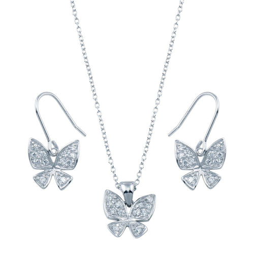 Lhset00152 Sterling Silver Butterfly set