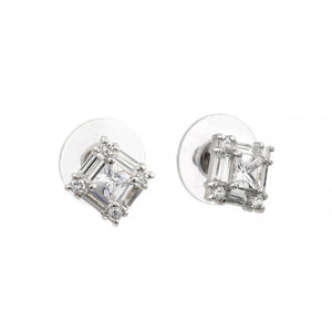 lhe00221 Sterling Silver Square cz earrings