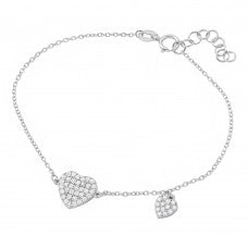 Lhbr00265 Sterling Silver Heart bracelet with dangle charm heart