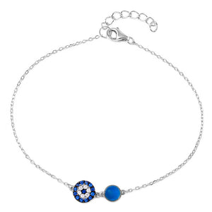 Lhb00276 Sterling Silver Evil Eye Bracelet