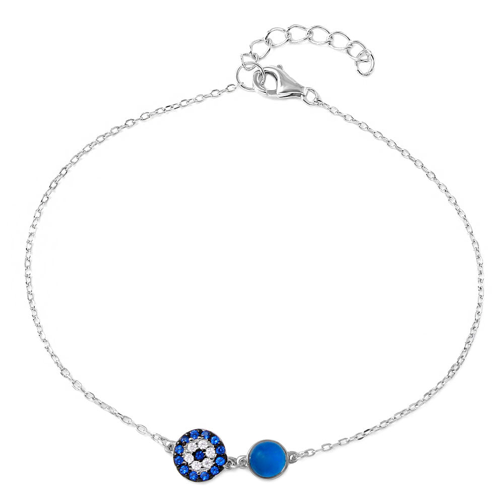 Lhb00276 Sterling Silver Evil Eye Bracelet