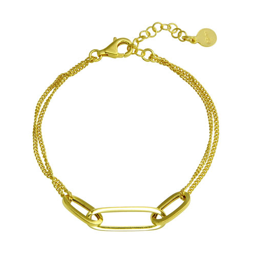 Lhb00323G Sterling Silver Bracelet Gold plated Link & chain