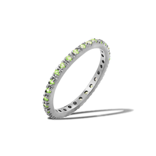Lhr00339Peridot Sterling Silver Eternity Band Ring
