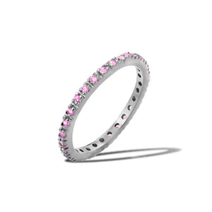 Lhr00339Pink Sterling Silver Eternity Band Ring