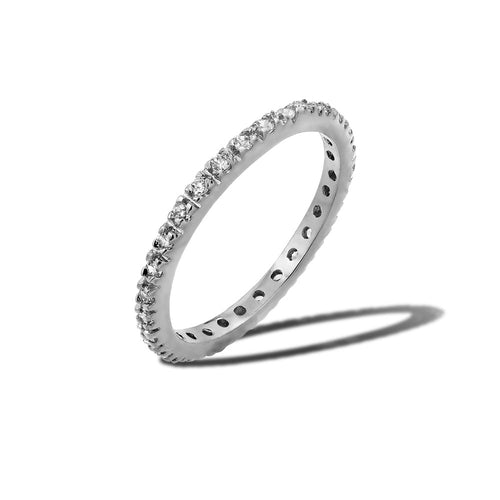 Lhr00339Clear Sterling Silver Eternity Band Ring