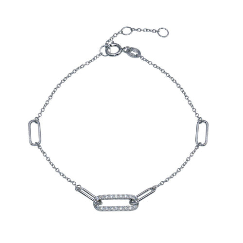 Lhb00351G Sterling Silver Cz Bracelet