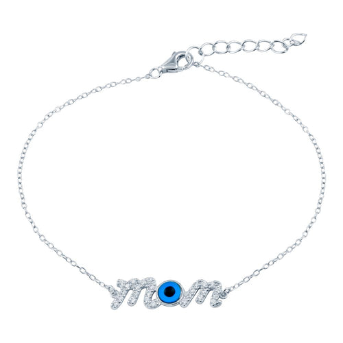 Lhb00353 Sterling Silver Bracelet Mom & Evil Eye
