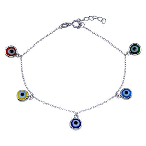 Lhb00355 Sterling Silver Bracelet Evil Eye