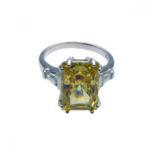 Lhr00453 Sterling Silver Yellow Cz stone ring