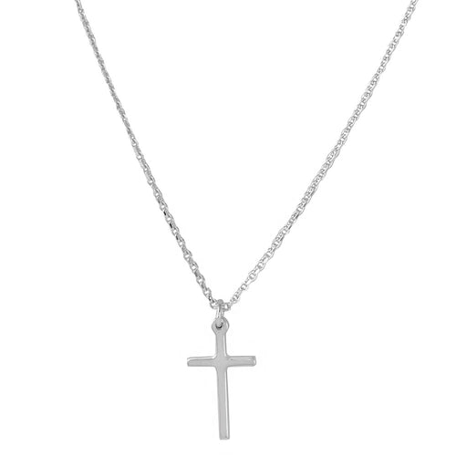 Lhp00047S* Sterling Silver Cross Rhodium Plated Simple style 13x7mm(1/2