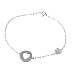 Lhb00497 Sterling Silver Double heart Bracelet