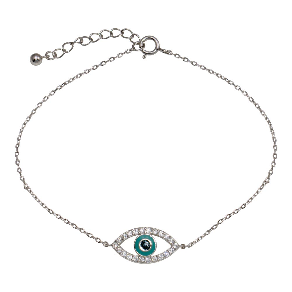 Lhb00500 Sterling Silver Bracelet Evil Eye