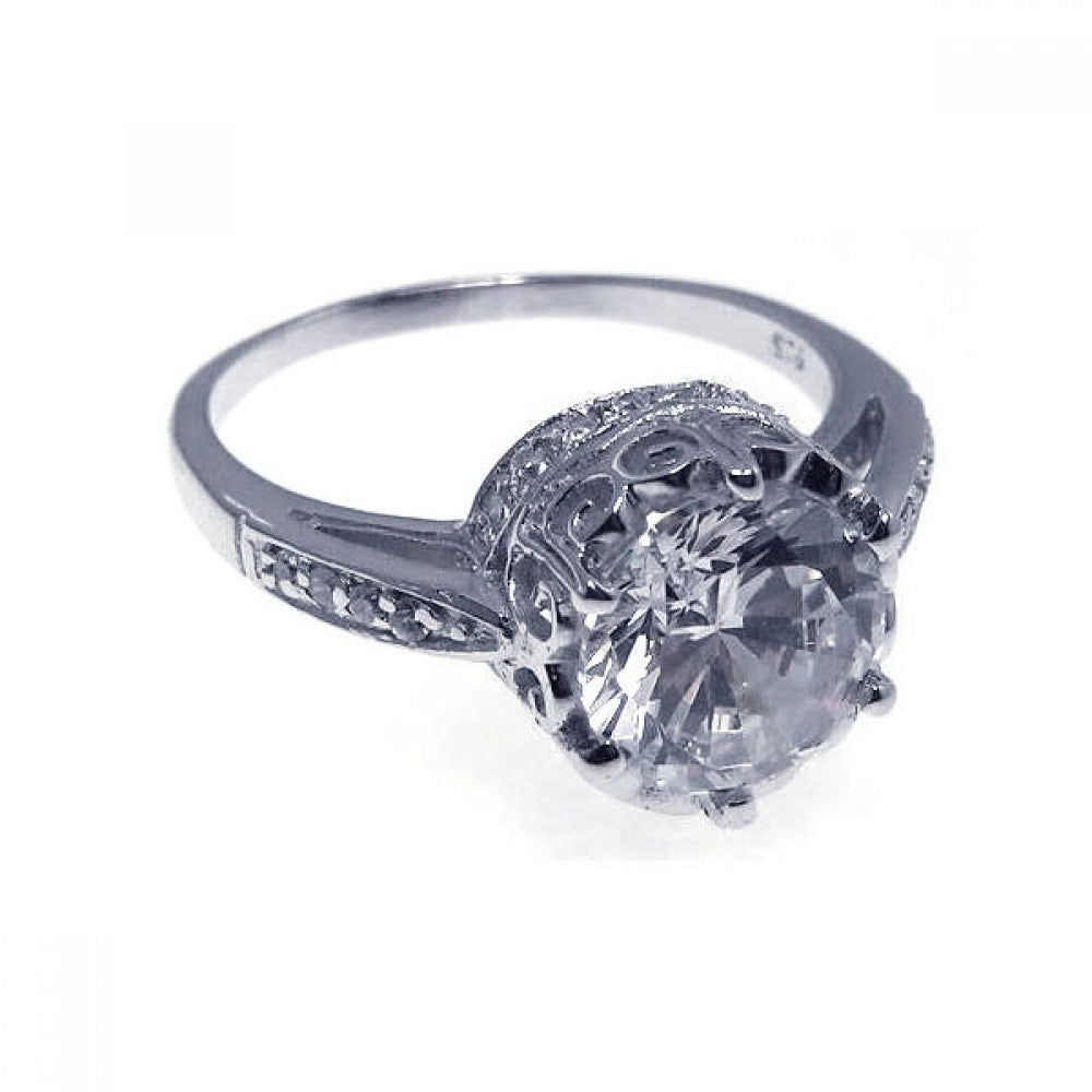 Lhr00523 Sterling Silver Crown Cz Ring *NEW*