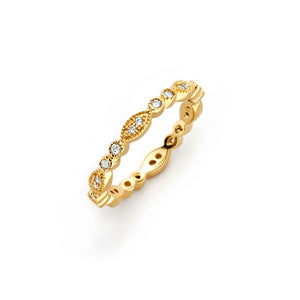 Lhr005379 Sterling Silver Ring Gold Plated & Cz