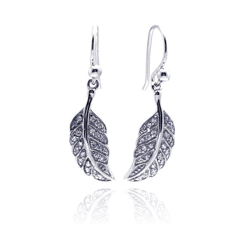 Lhe00542 Sterling Silver Feather earrings