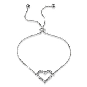 Lhb00550 Sterling Silver Heart Bracelet Adjustable