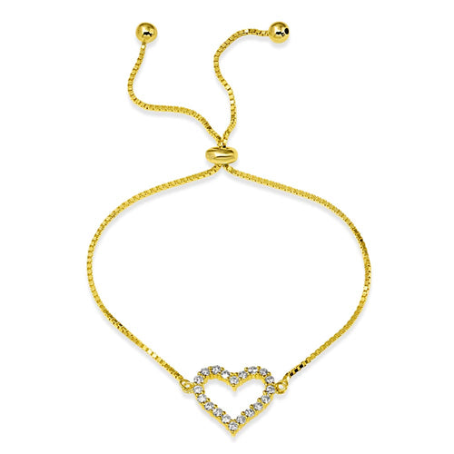 Lhb00550G Sterling Silver Gold Plated Heart bracelet adjustable