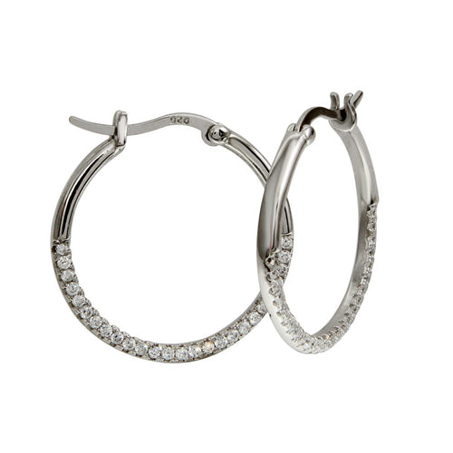 Lhe00570Sterling Silver Hoop Cz earring