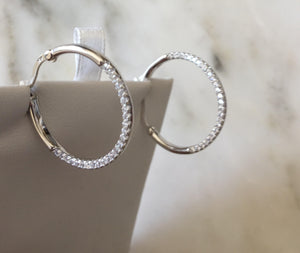 Lhe00570Sterling Silver Hoop Cz earring