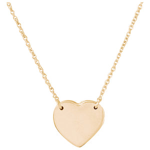 Lhn0058G Sterling Silver Gold Heart Necklace