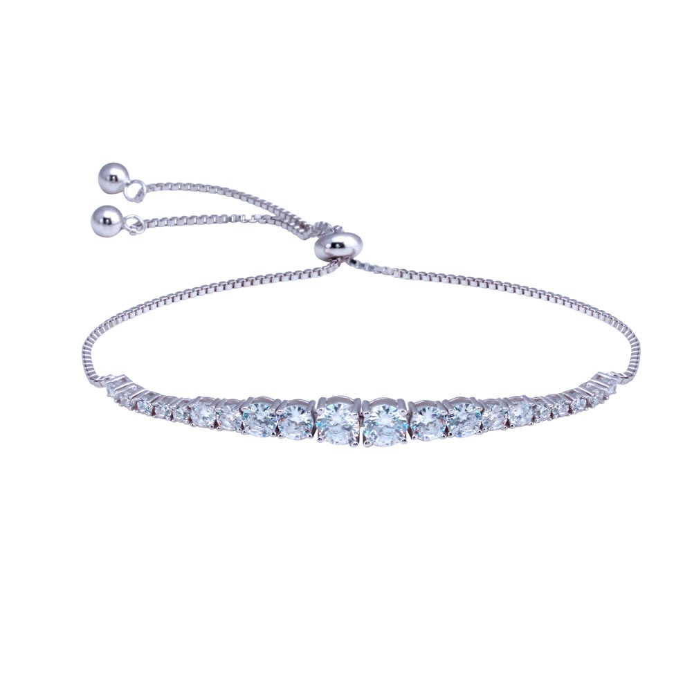 Lhb00612Cz Sterling Silver Bracelet Cz Clear